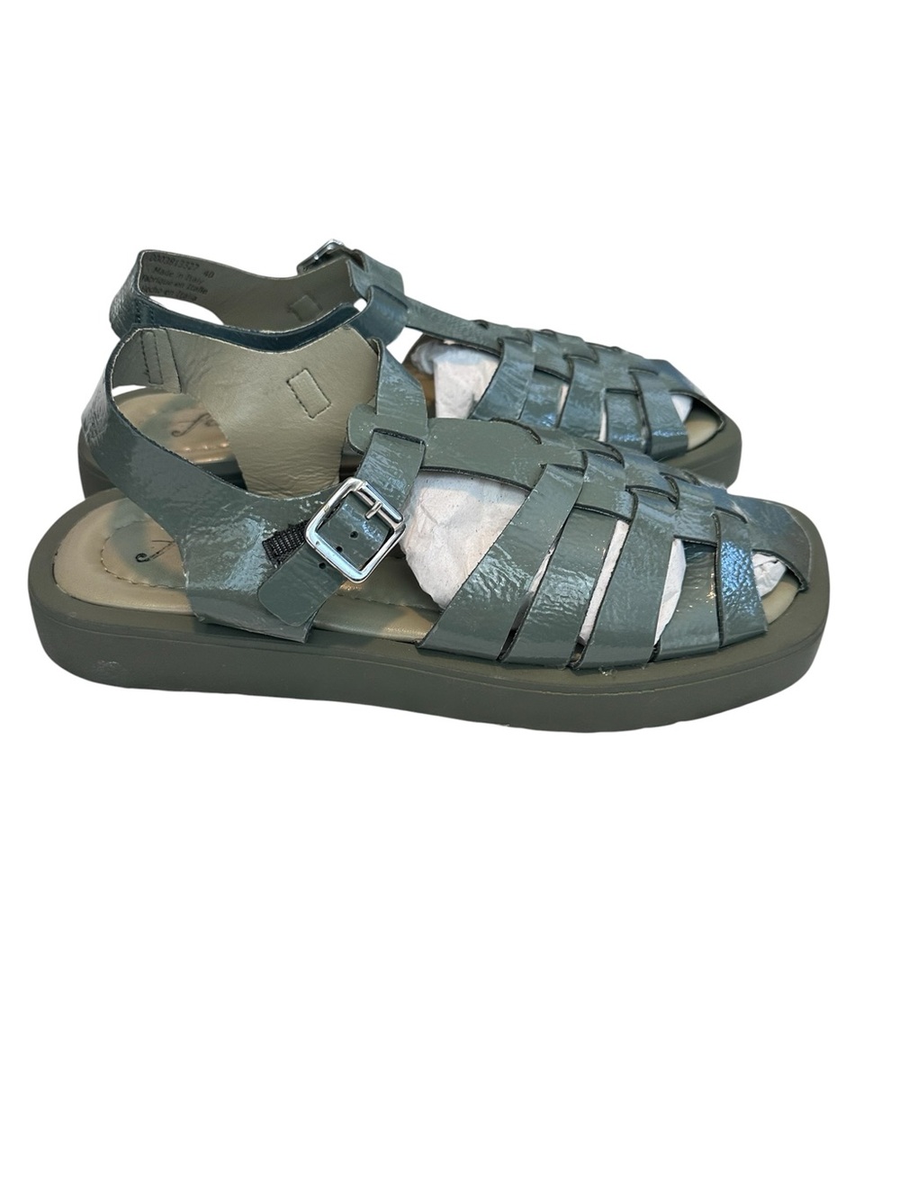 Free People Finn Fisherman Platform Sandals in Sea Serpent Green Sz 40 - Picture 4 of 9